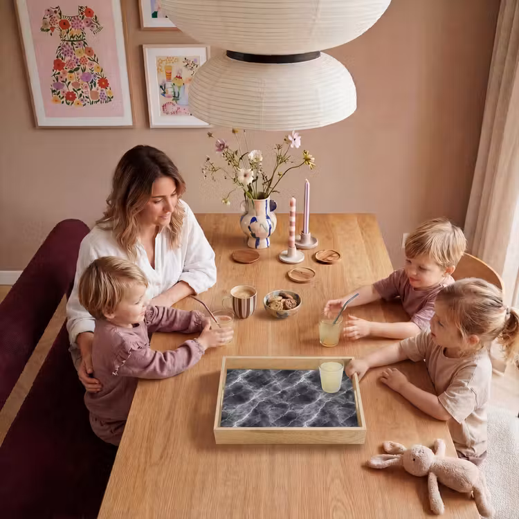 Tablett - Dunkelgrau - Blitz - Marmor — 5