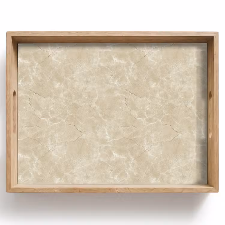 Tablett - Hellbeige - Marmor - Diffusionsäderung — 1