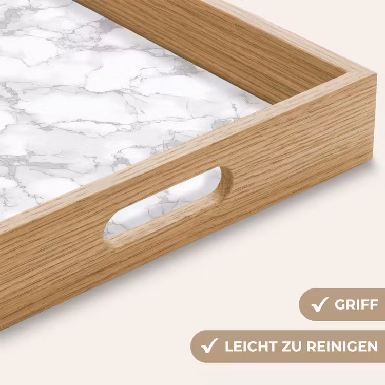 Tablett - Weiß - Marmor - Grau — 8