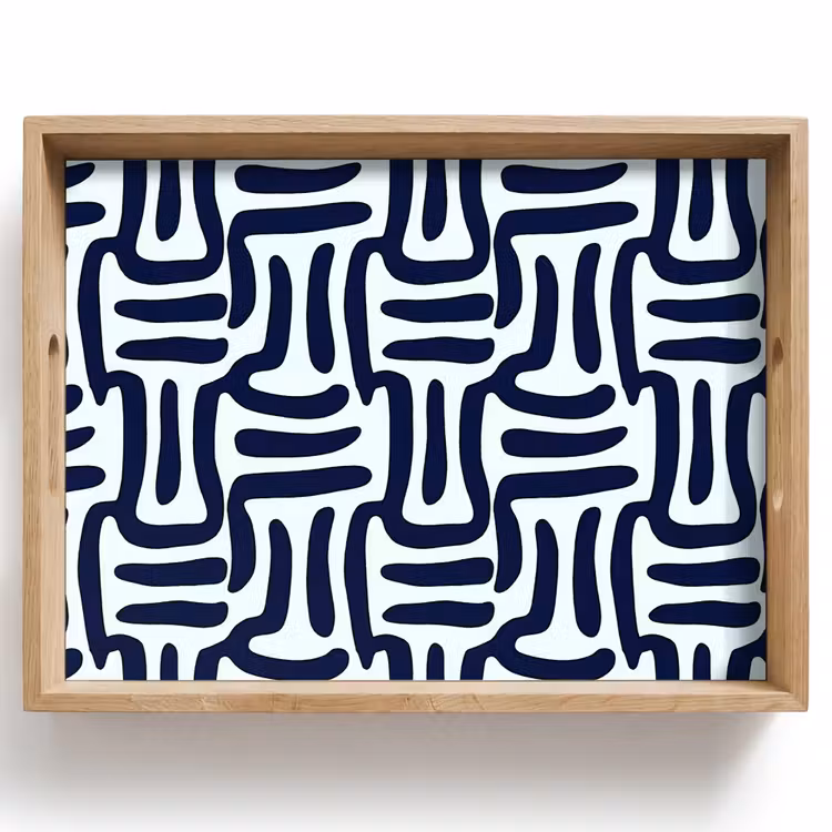 Tablett - Abstrakt - Modern - Blau — 1