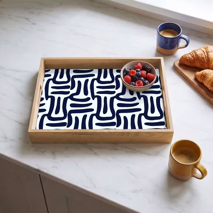 Tablett - Abstrakt - Modern - Blau — 3