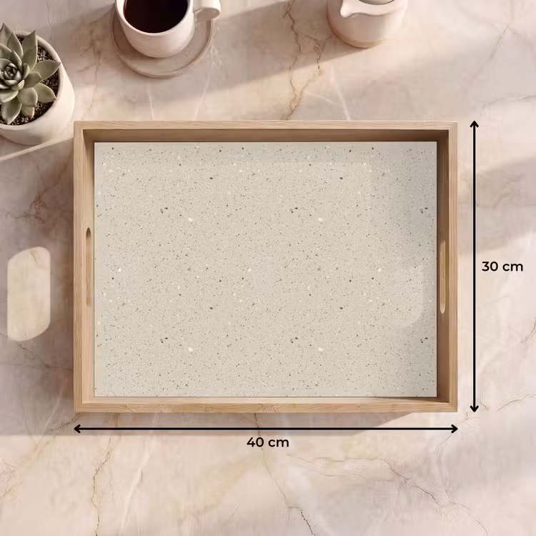 Tablett - Hellbeige - Terrazzo - Grau — 7