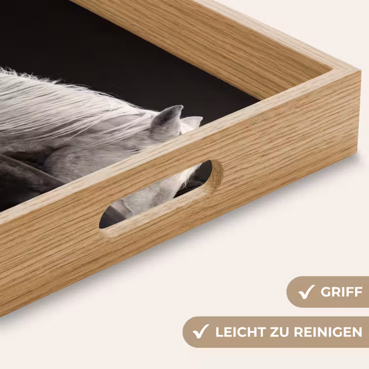 Tablett - Pferde - Schwarz - Weiß - Herde — 8