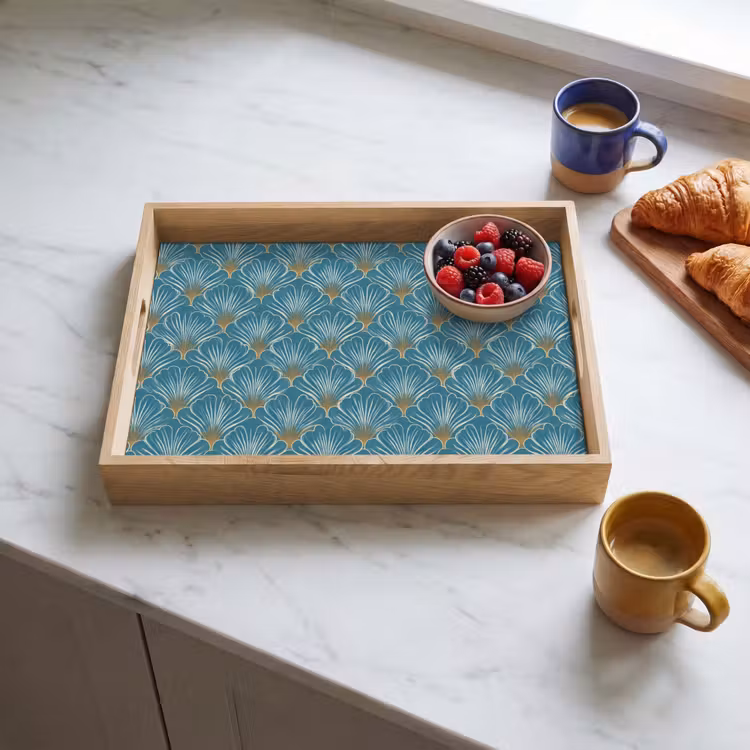 Tablett - Symmetrisch - Muster - Blau — 3