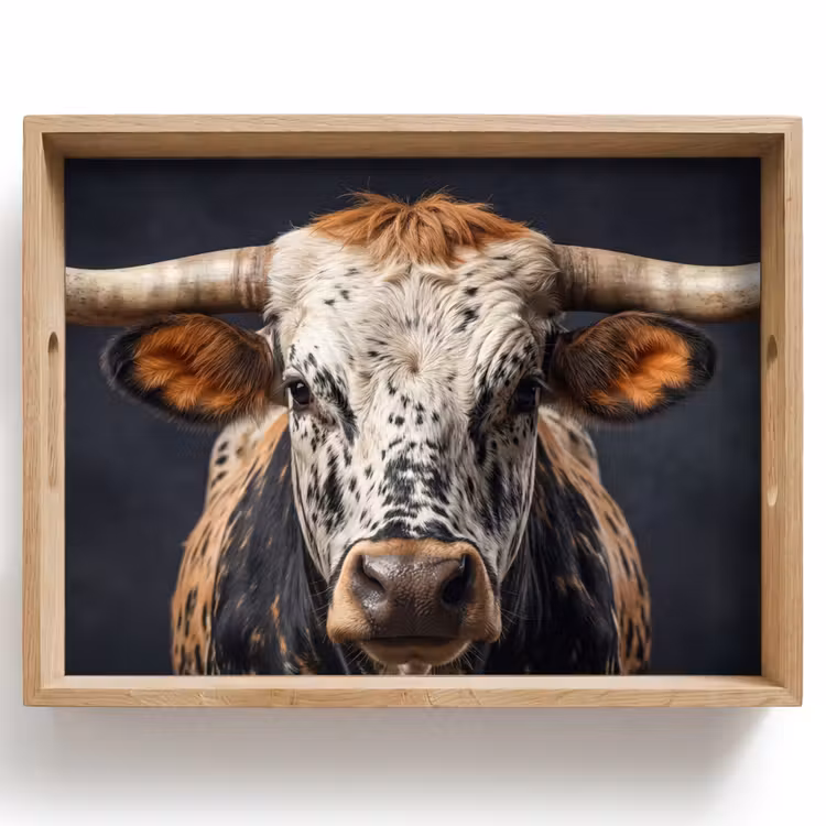 Tablett - Taurus - Farbenfroh - Hörner — 1