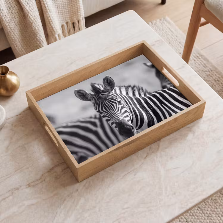 Tablett - Zebras - Schwarz - Weiß — 2