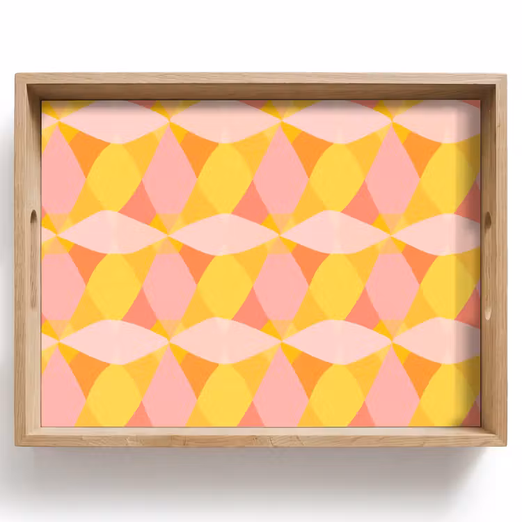 Tablett - Bunt - Schachbrettmuster - Blattformen — 1