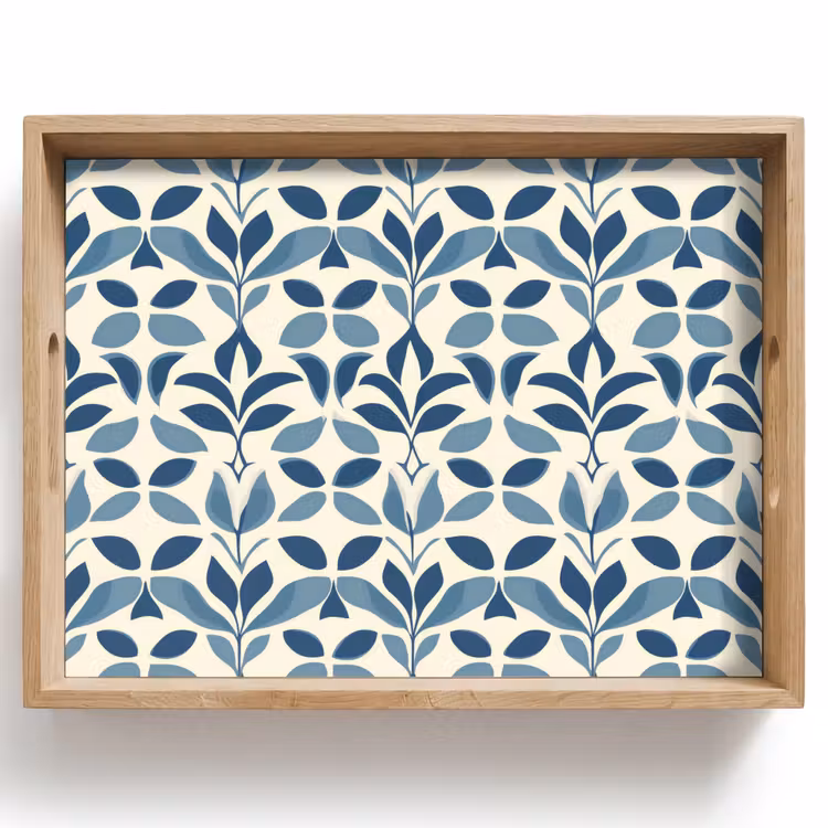 Tablett - Flora - Modern - Blau — 1