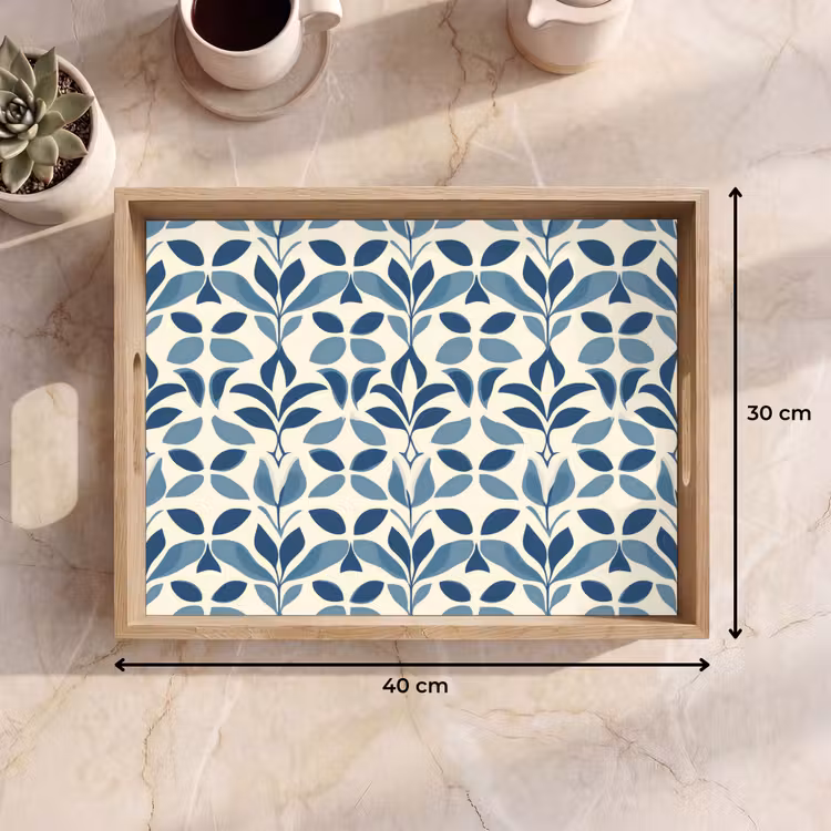 Tablett - Flora - Modern - Blau — 7