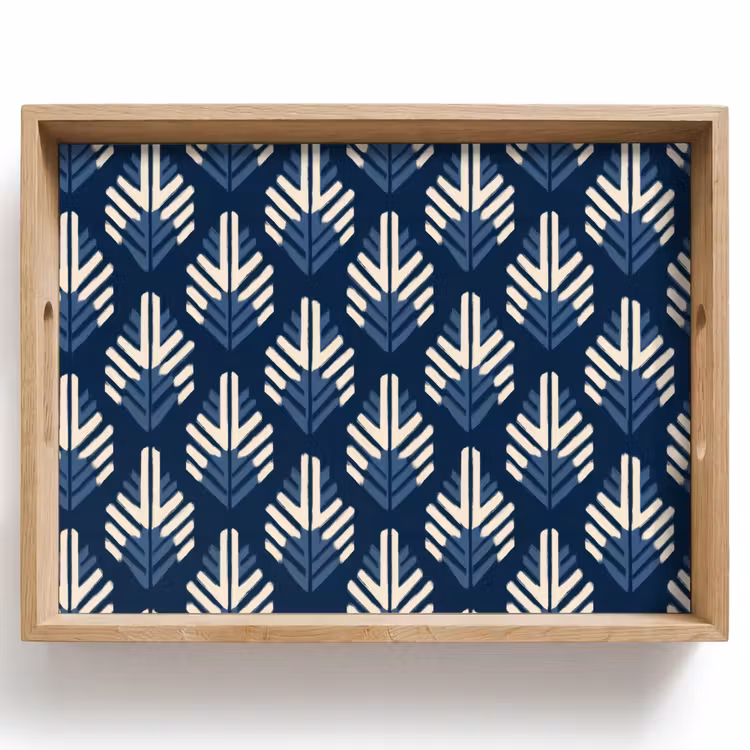Tablett - Modern - Gemustert - Blau — 1