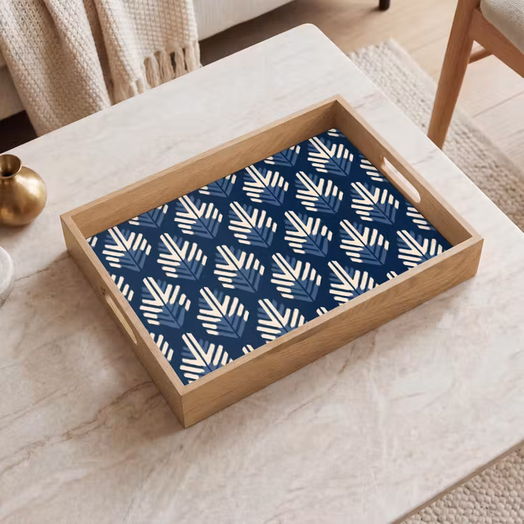 Tablett - Modern - Gemustert - Blau — 2