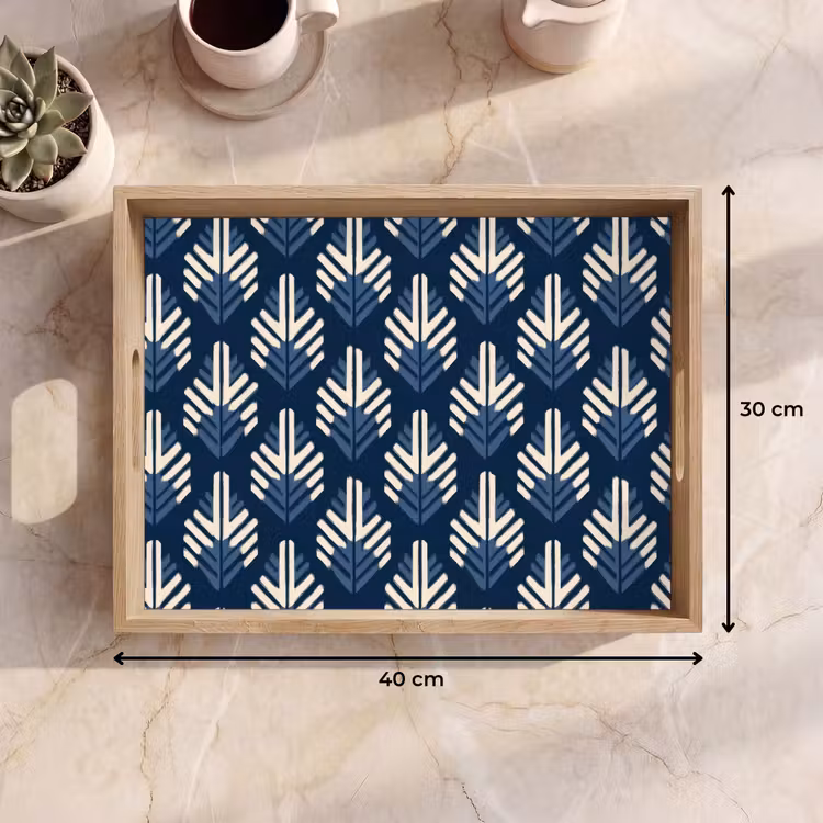 Tablett - Modern - Gemustert - Blau — 7