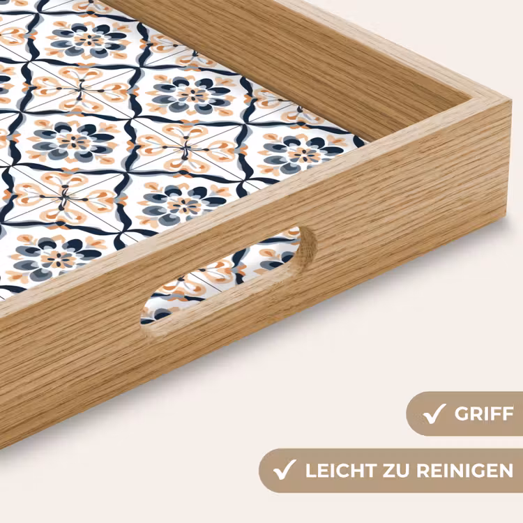 Tablett - Blattform - Muster - Farbenfroh — 8
