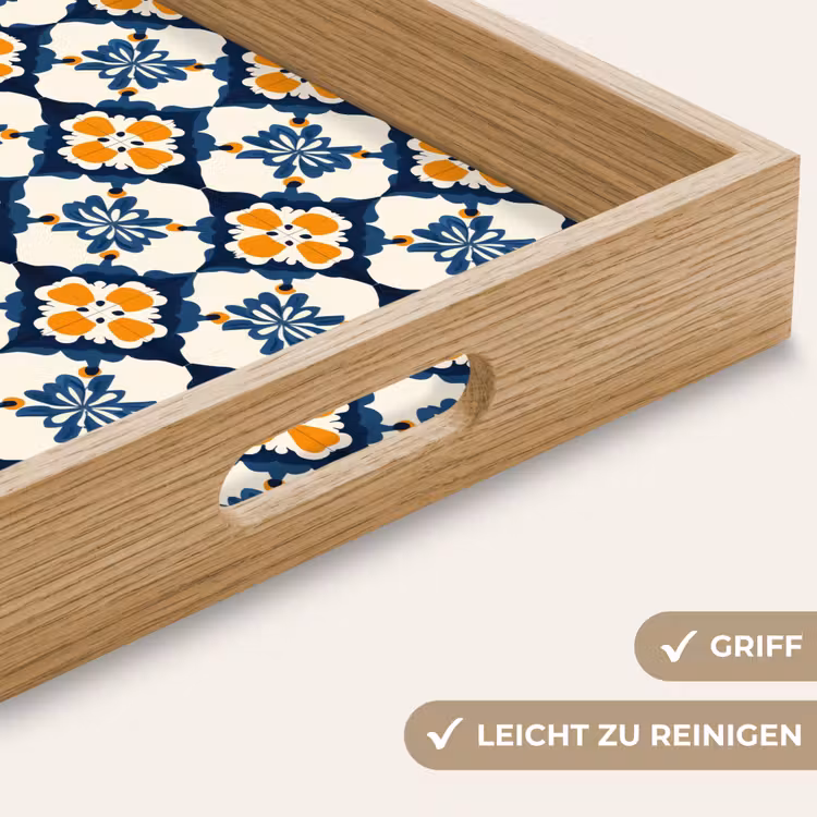 Tablett - Klassisch - Geometrisch - Blau — 8