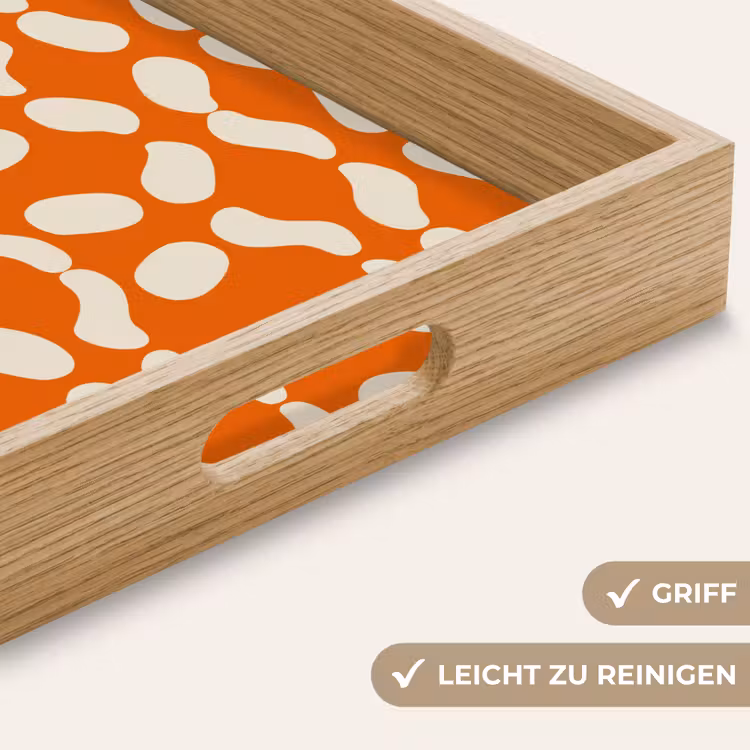 Tablett - Orange - Bio-Formen - Weiß — 8