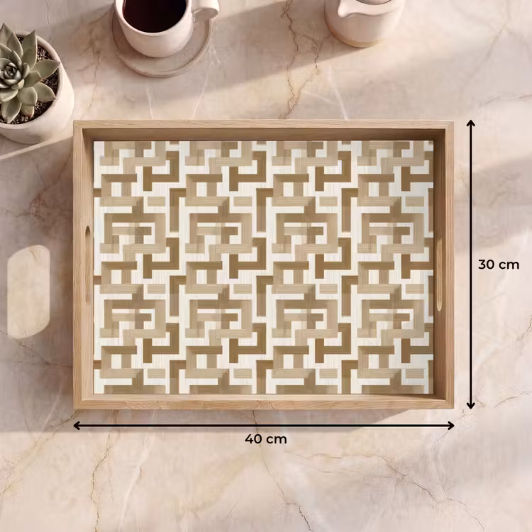 Tablett - Geometrisch - Retro - Braun — 7