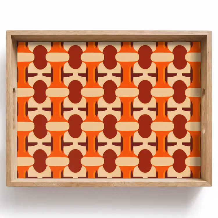 Tablett - Geometrisch - Retro - Orange — 1