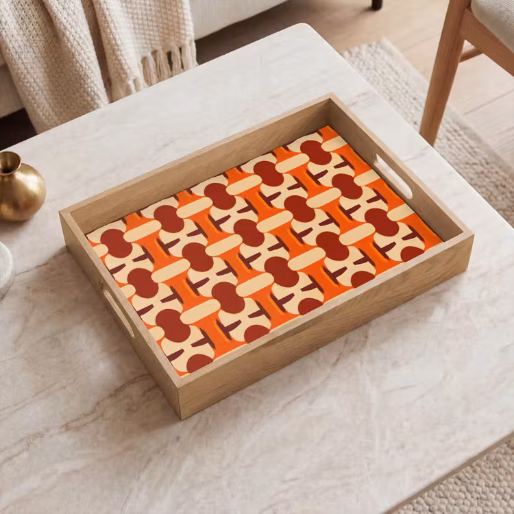 Tablett - Geometrisch - Retro - Orange — 2