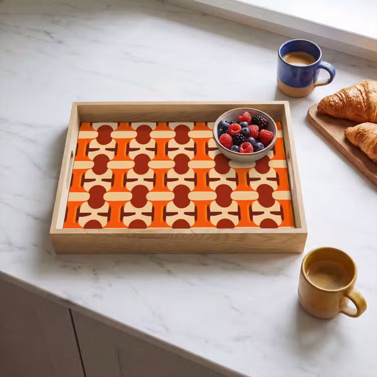 Tablett - Geometrisch - Retro - Orange — 3