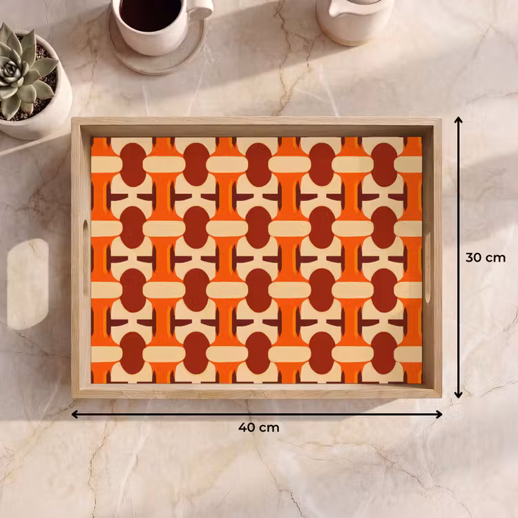 Tablett - Geometrisch - Retro - Orange — 7