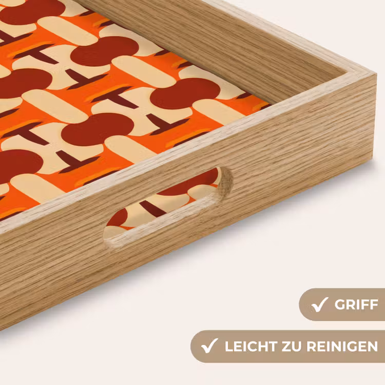Tablett - Geometrisch - Retro - Orange — 8