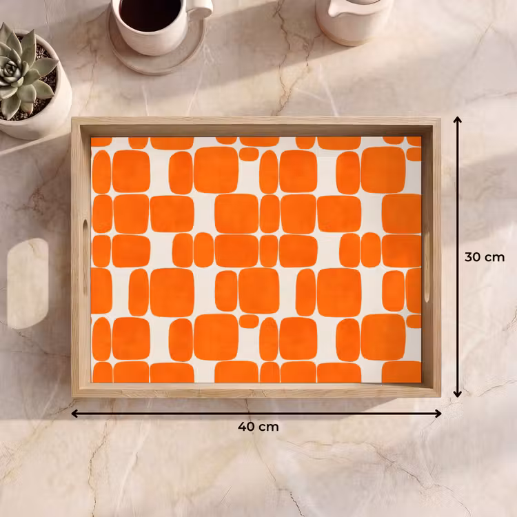 Tablett - Muster - Retro - Orange — 7