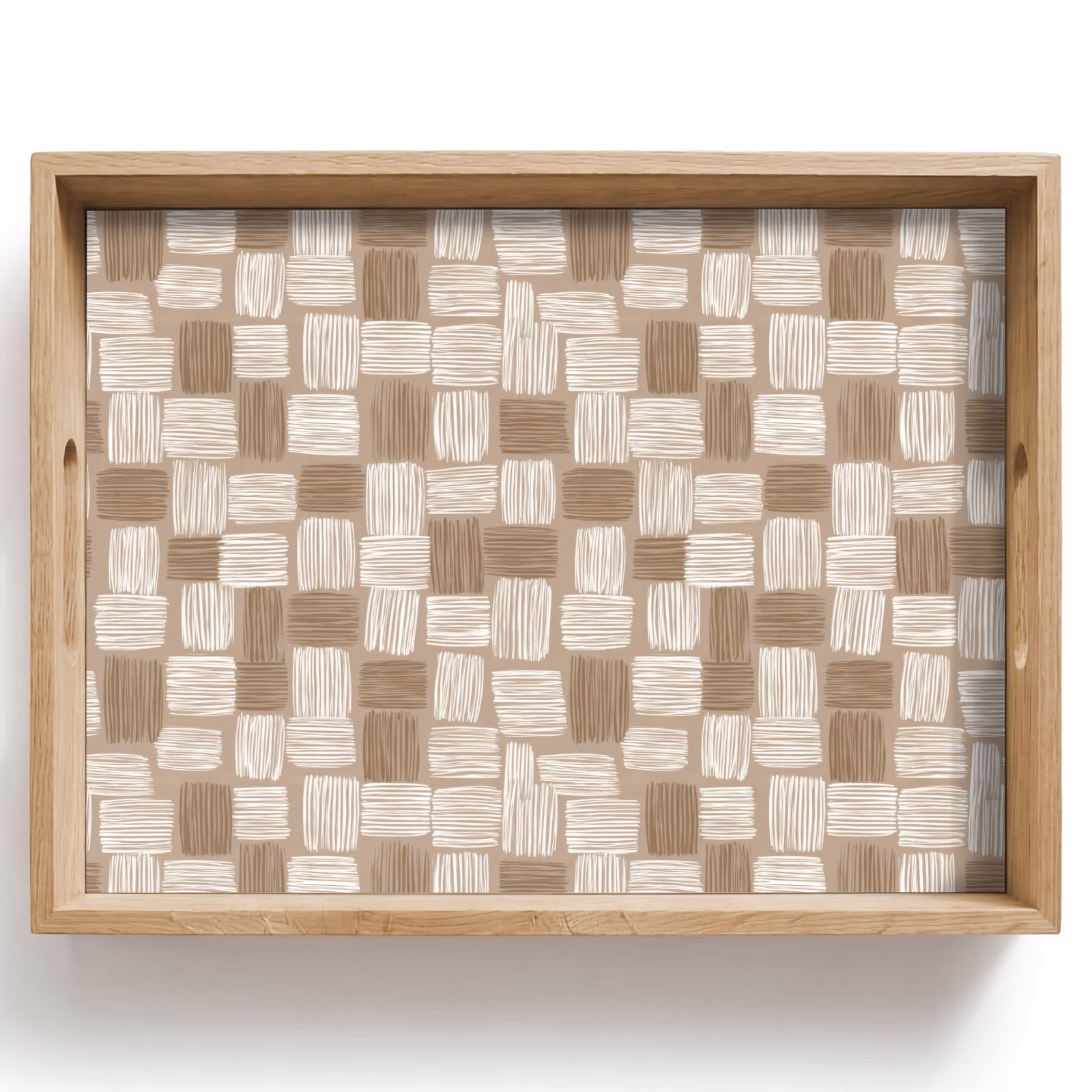 Tablett - Block - Muster - Braun — 1