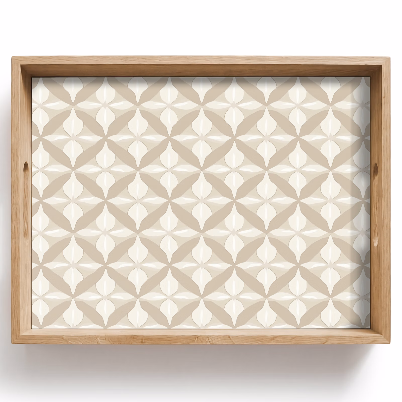 Tablett - Muster - Klassisch - Beige — 1