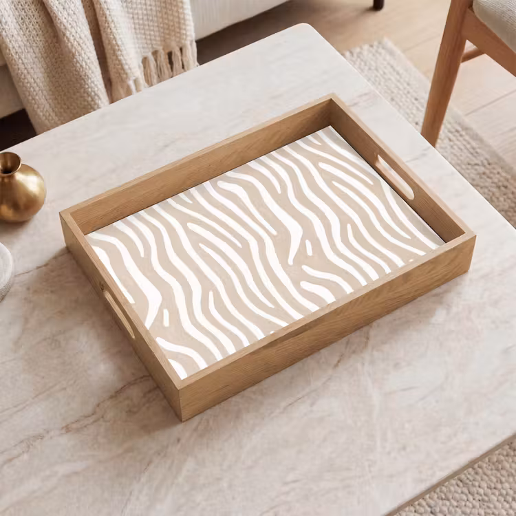 Tablett - Abstrakt - Zebra - Beige — 2