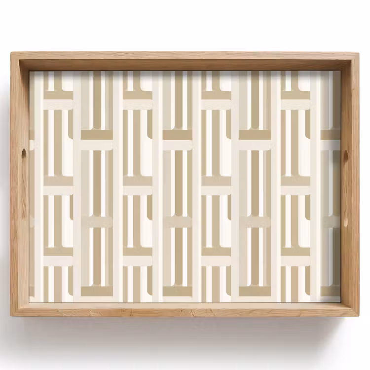 Tablett - Modern - Geometrisch - Beige — 1