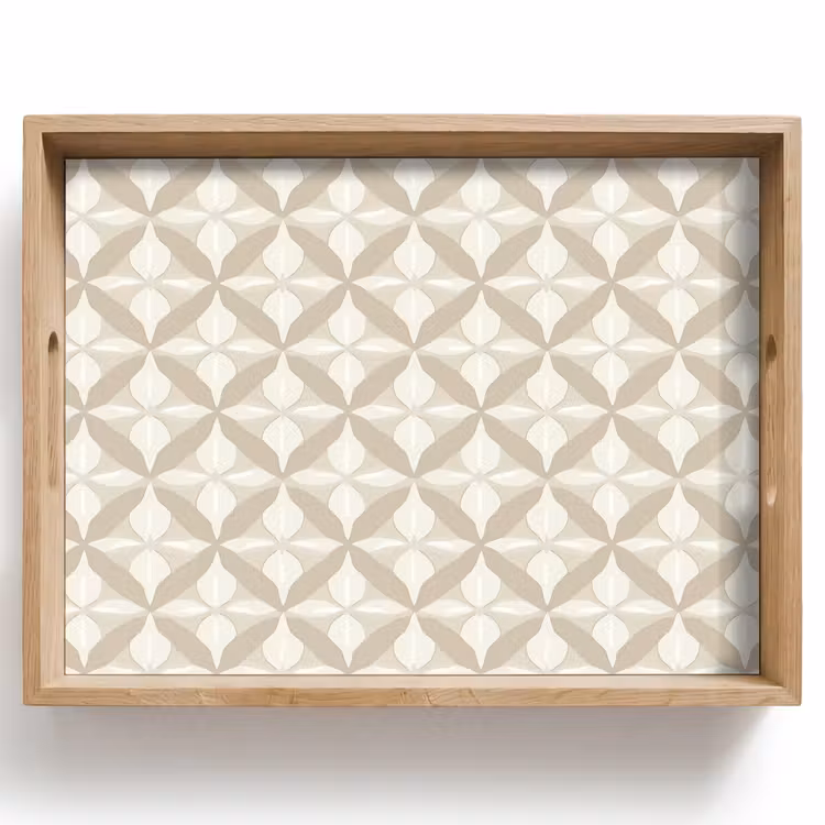 Tablett - Muster - Klassisch - Beige — 1