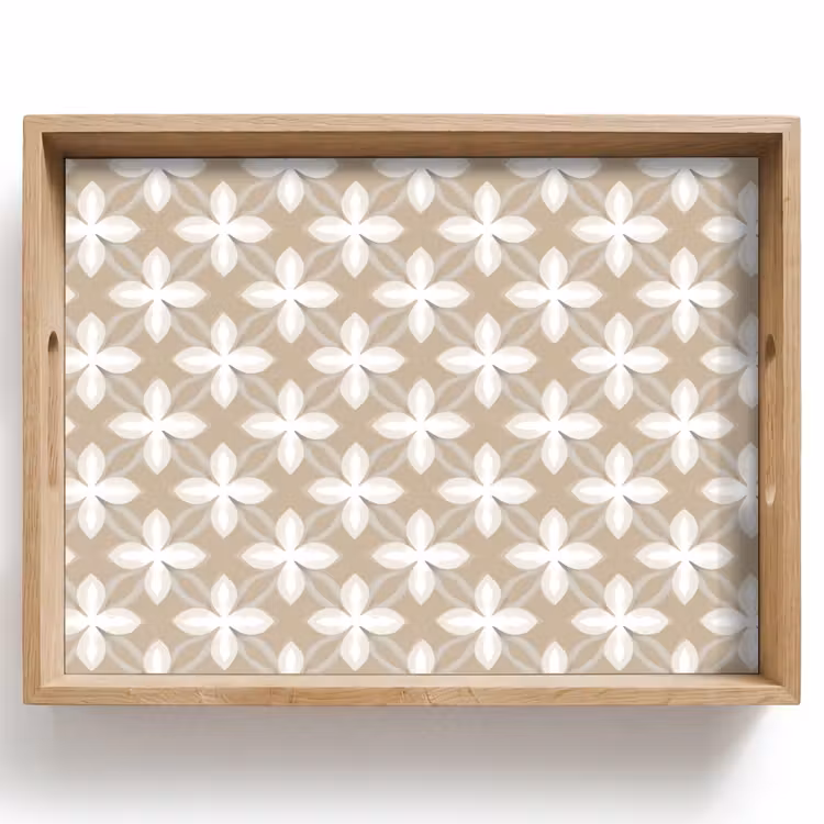 Tablett - Muster - Symmetrisch - Beige — 1