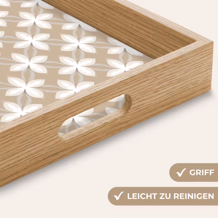 Tablett - Muster - Symmetrisch - Beige — 8