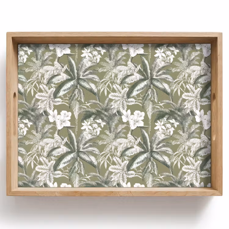 Tablett - Botanisch - Blumen - Grün — 1