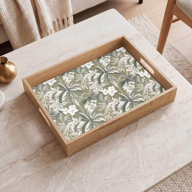 Tablett - Botanisch - Blumen - Grün — 2
