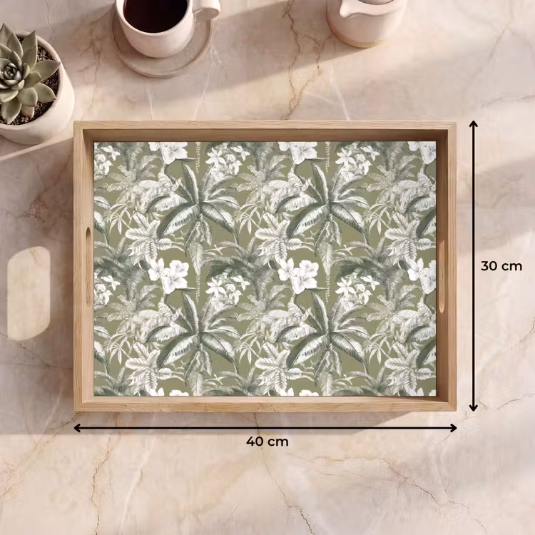 Tablett - Botanisch - Blumen - Grün — 7