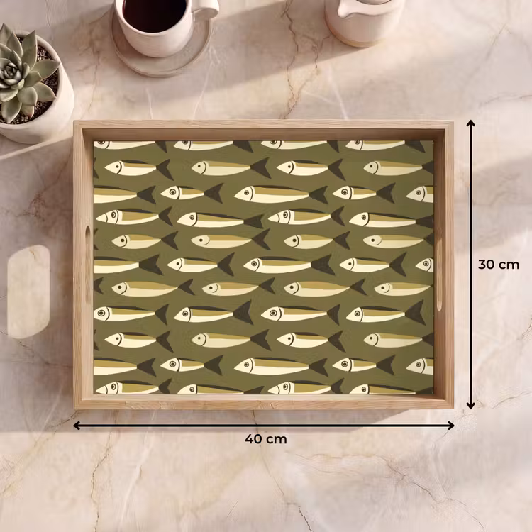 Tablett - Fisch - Muster - Grün — 7