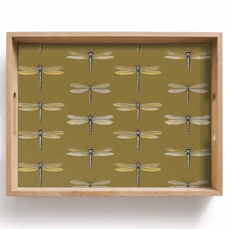 Tablett - Libellen - Muster - Grün — 1