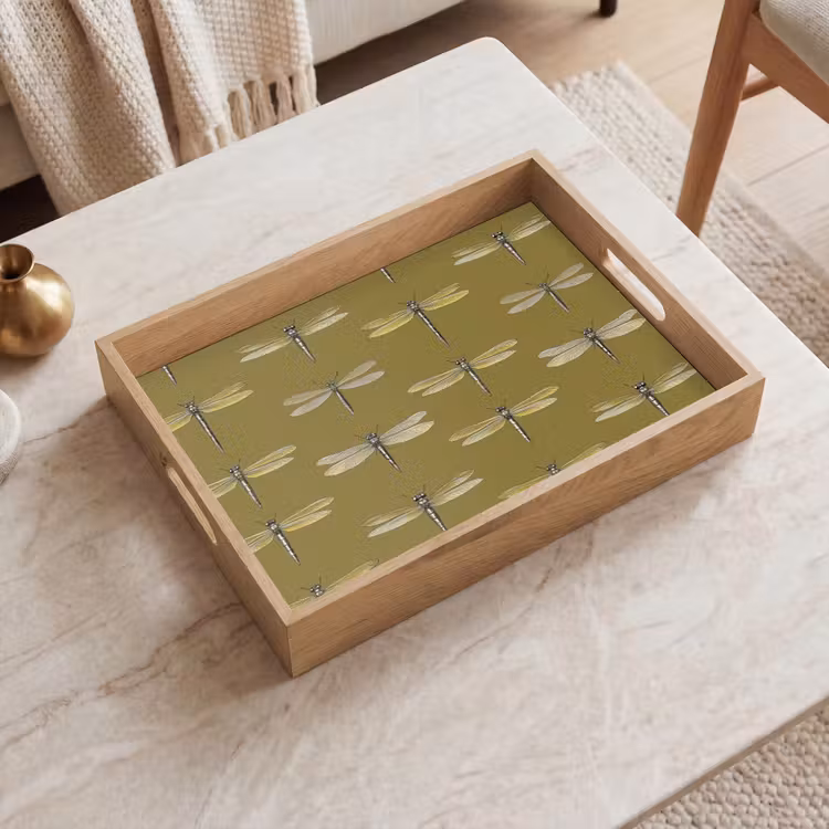 Tablett - Libellen - Muster - Grün — 2