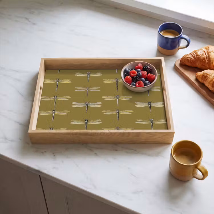 Tablett - Libellen - Muster - Grün — 3