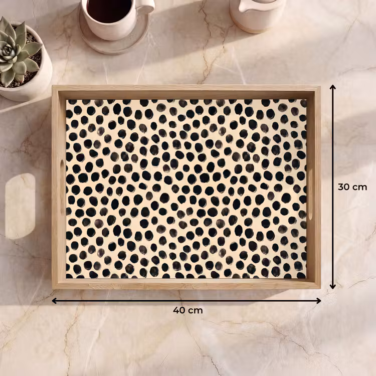Tablett - Polka dots - Muster - Schwarz — 7