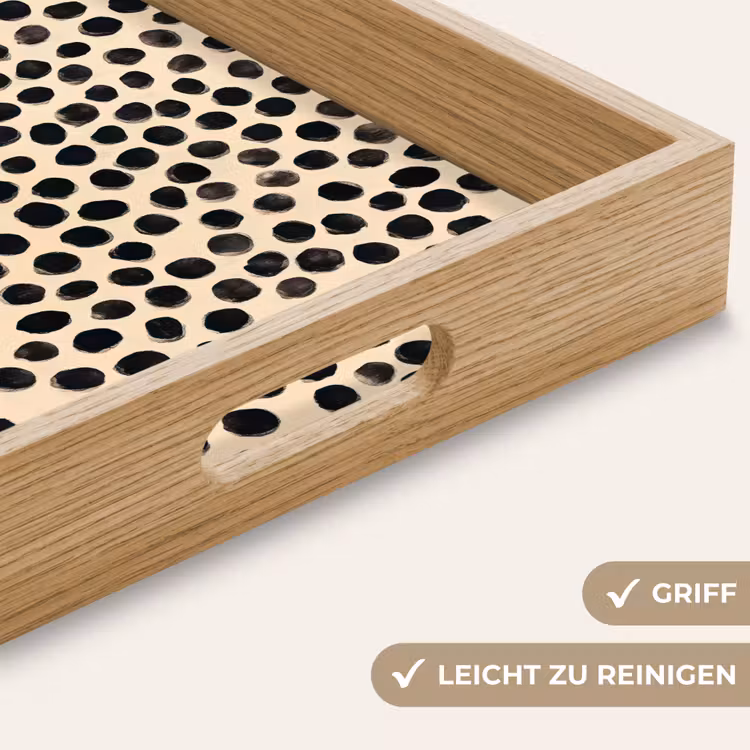 Tablett - Polka dots - Muster - Schwarz — 8