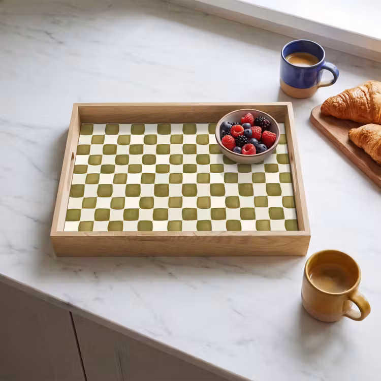 Tablett - Schach - Muster - Grün — 3