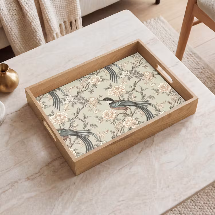 Tablett - Blume - Vogel - Farbenfroh — 2