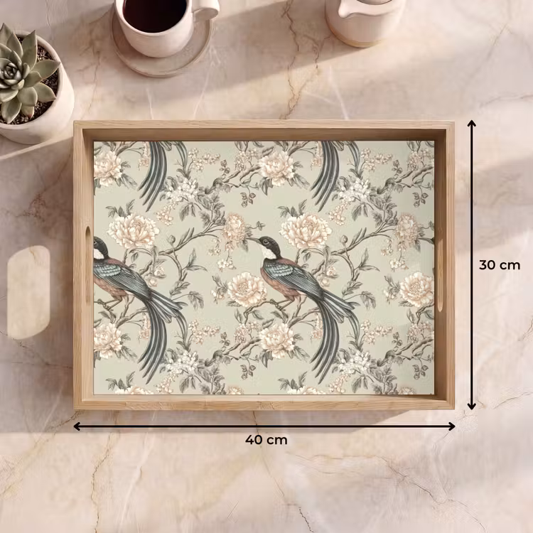 Tablett - Blume - Vogel - Farbenfroh — 7