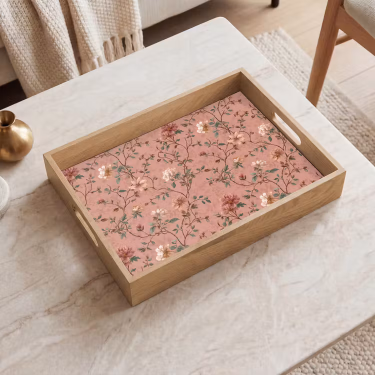 Tablett - Botanisch - Blumen - Rosa — 2