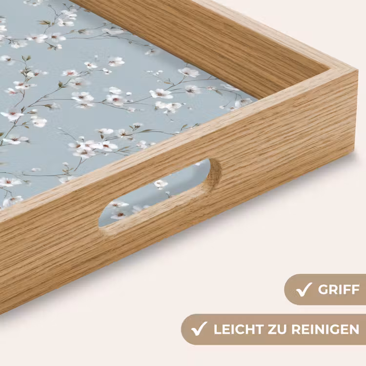 Tablett - Klassisch - Blumen - Blau — 8