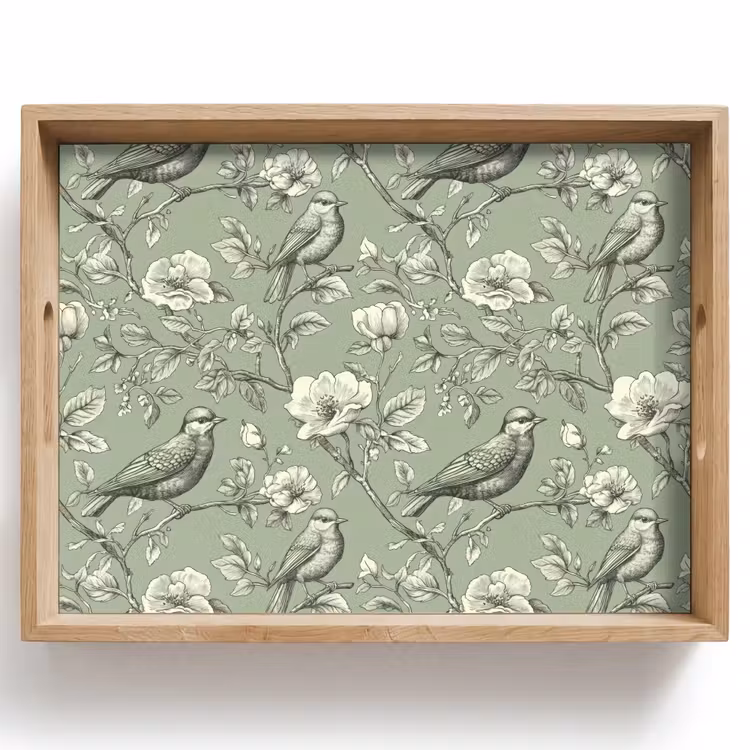 Tablett - Klassisch - Botanisch - Grün — 1