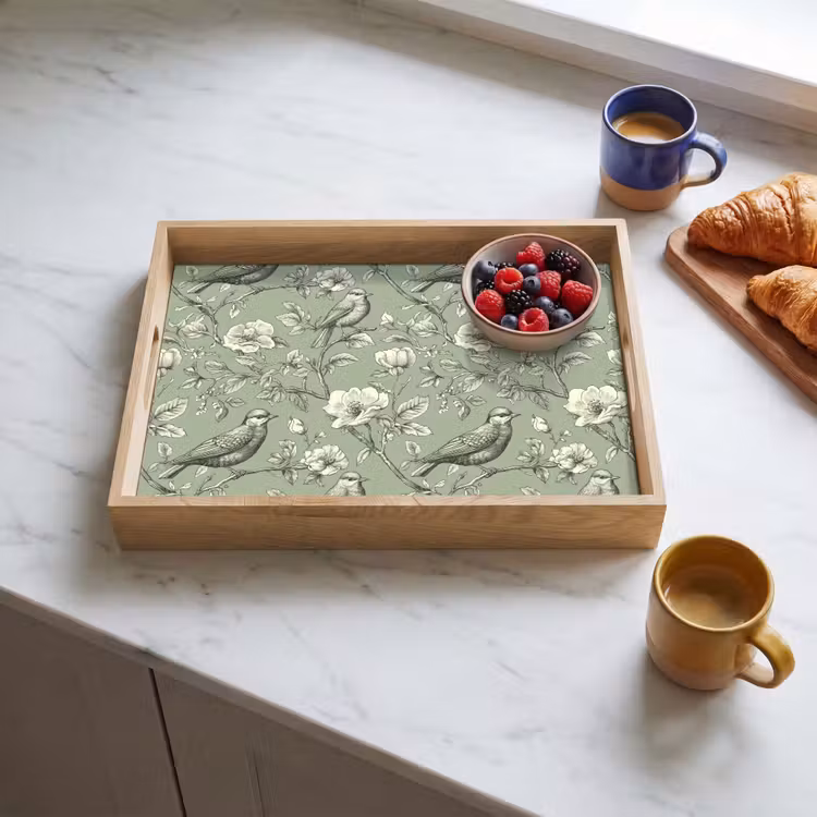 Tablett - Klassisch - Botanisch - Grün — 3