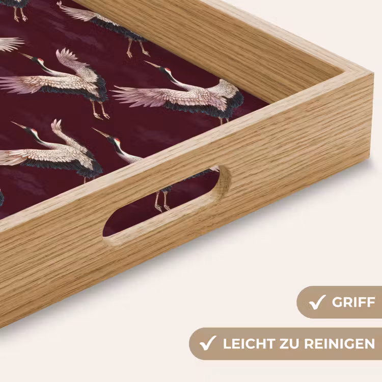 Tablett - Kranich - Klassisch - Bordeaux — 8